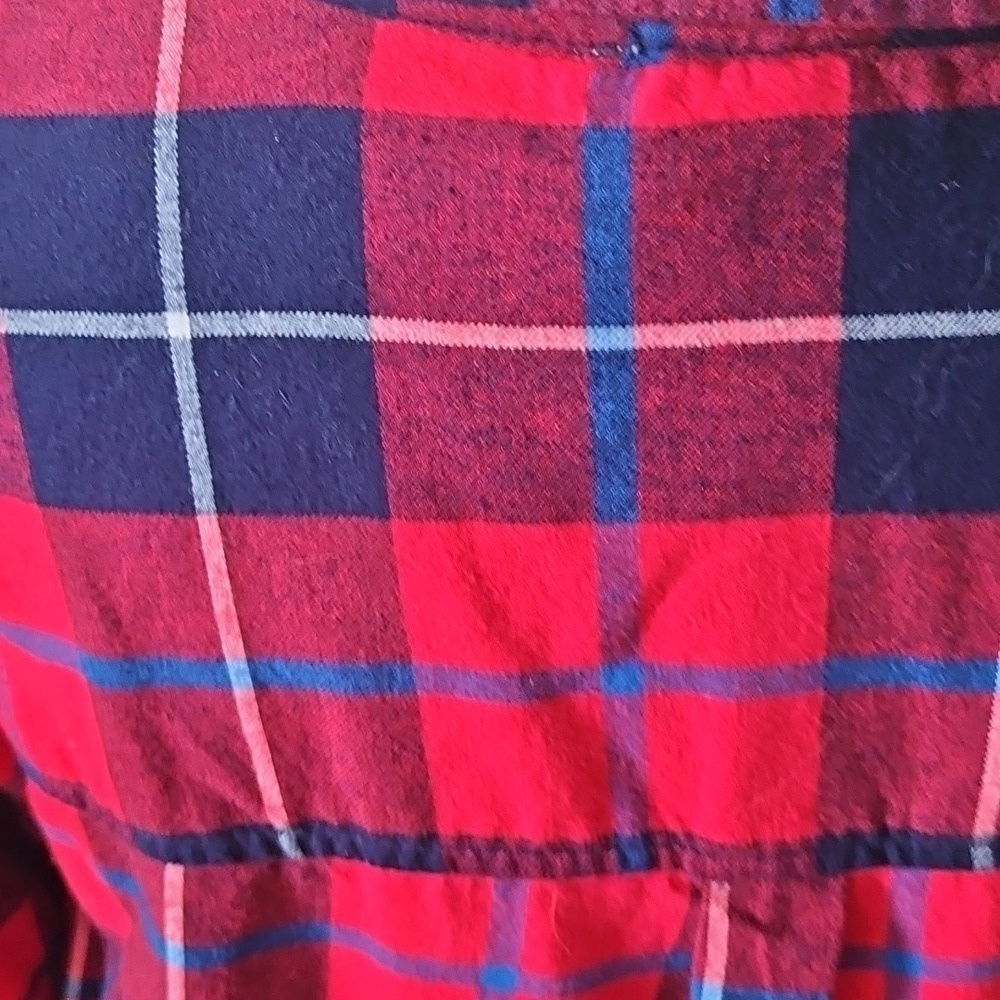 beachlunchlounge Red and Blue Plaid Hi-Low Button Down - Picture 3 of 10